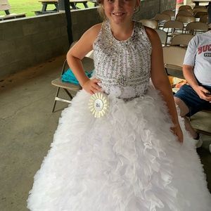 Size 14 white pageant dress